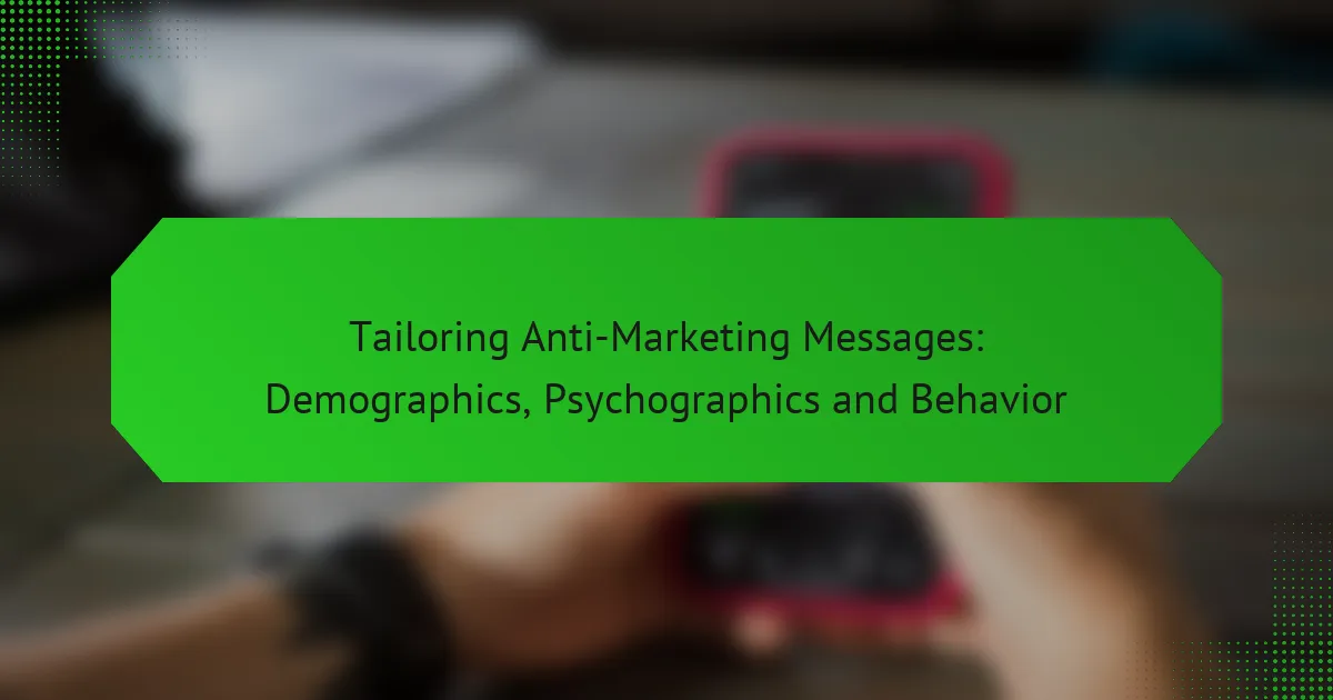 Адаптация анти-маркетинговых сообщений: демография, психография и поведение