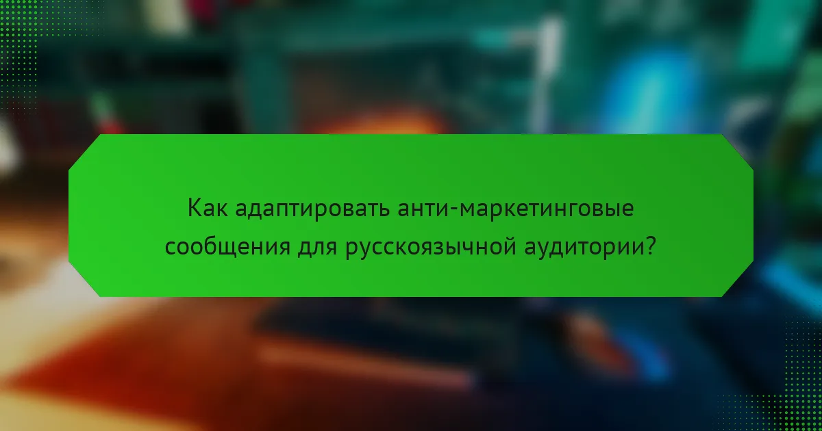Как адаптировать анти-маркетинговые сообщения для русскоязычной аудитории?