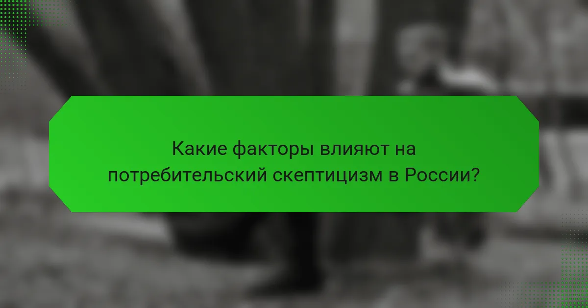 Какие факторы влияют на потребительский скептицизм в России?